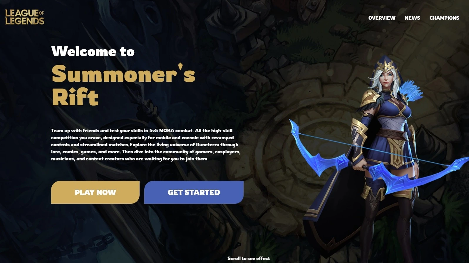 League of Legends page